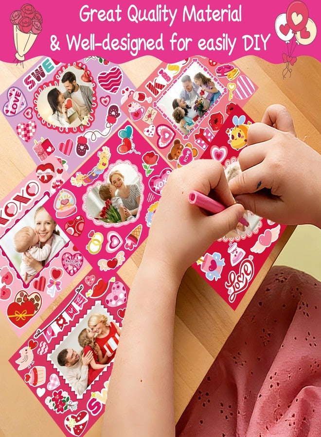 STEFORD 30 Sets Valentine Picture Frame Craft Kits, DIY Photo Crafts Frame with Valentine's Day Stickers for Kids Home Party Decoration Favors School Classroom Art Activities - Image 4